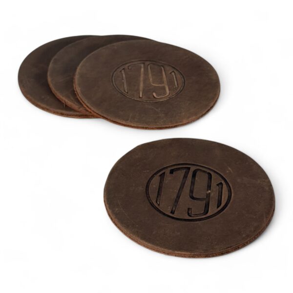 EDC Leather Coaster Set 4-Pack - Image 3